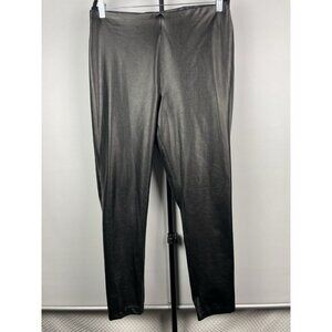 Vince Camuto Black Faux Leather Pull On Elastic Waist Skinny Pants‎ Size L